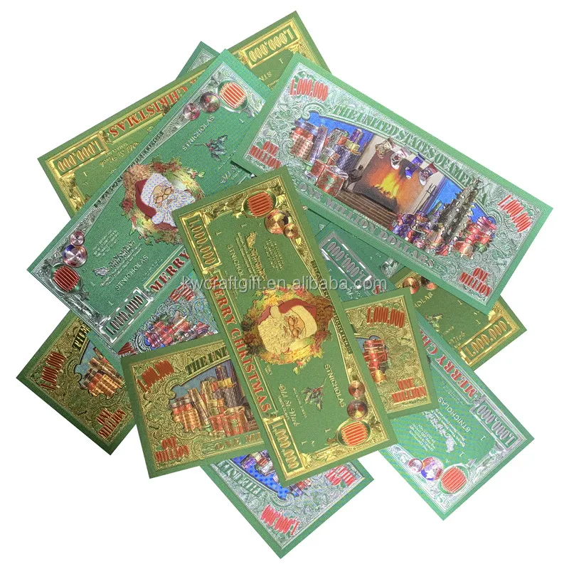 Merry Christmas banknote foil bronzing million dollars gift collection Money