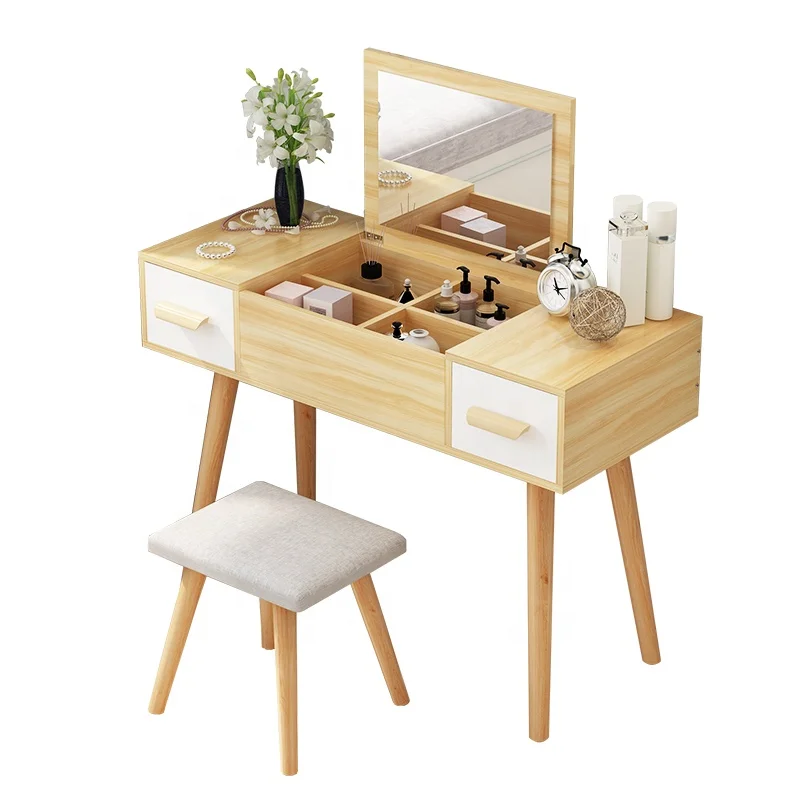 Набор женских деревянных столов для макияжа, белый столик под раковину для спальни и стулья, современная мебель в деревянном стиле, цветная МДФ (1600161247156)