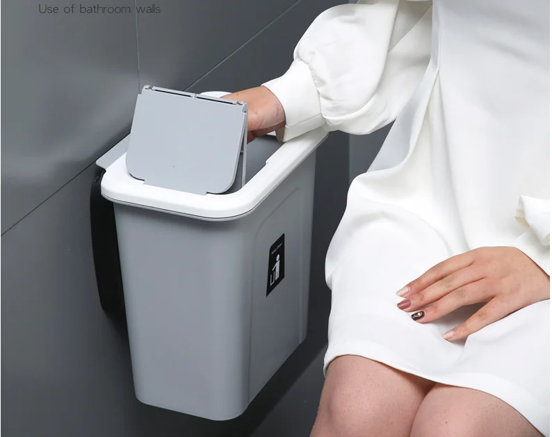 High quality space saving compact trash cans hang from kitchen trash cans