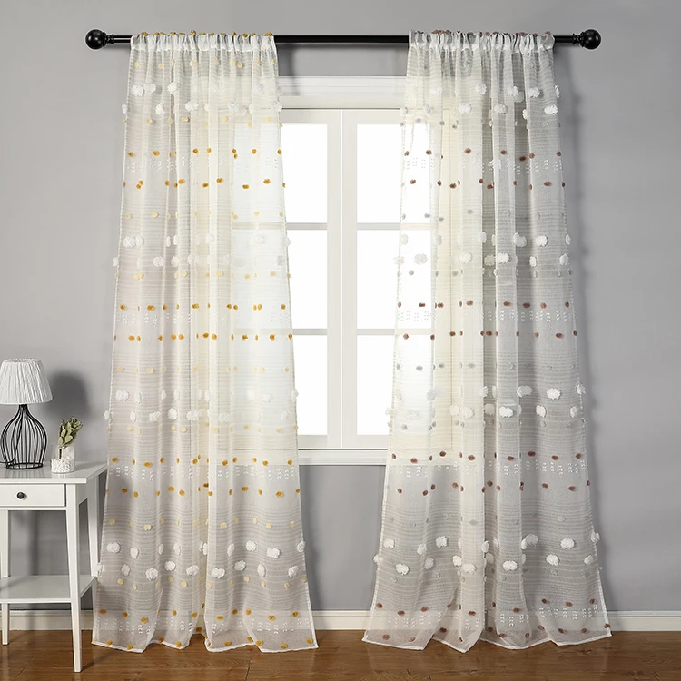 2023 Latest Design Knitted Fancy Living Room Knitted Window Curtain