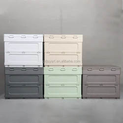 2023 Upgrade Space Saving Table Dining Eating Folding Storage Bins Car Camping Foldable Storage Box with Lid