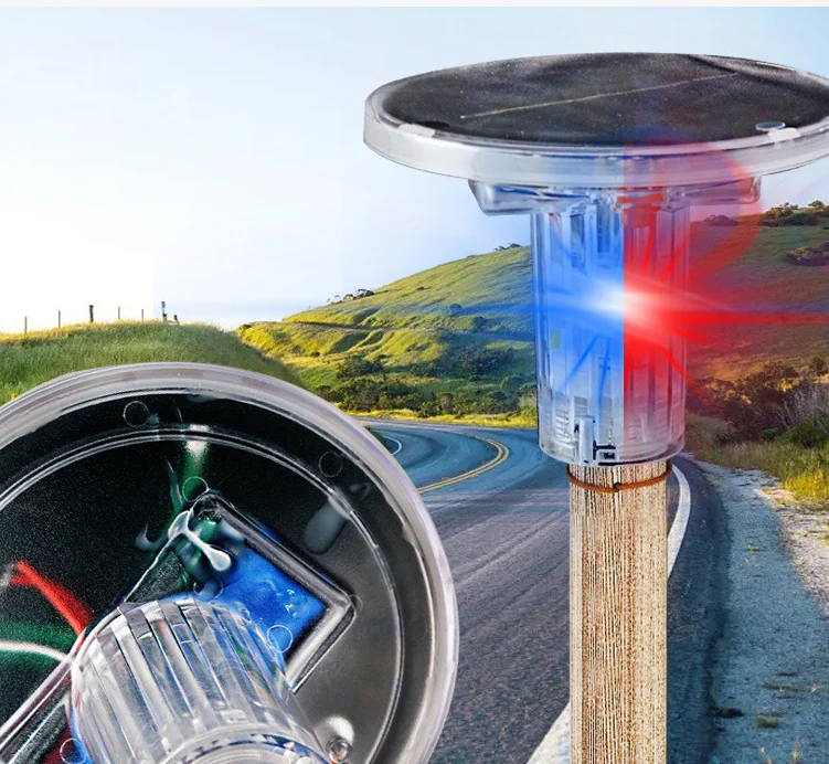 Traffic Emergency Signal Warning Flash Beacon Strobe Lamp Solar Panel 5V 120ma 3 Color SMD LED Warning Light For Road Safety