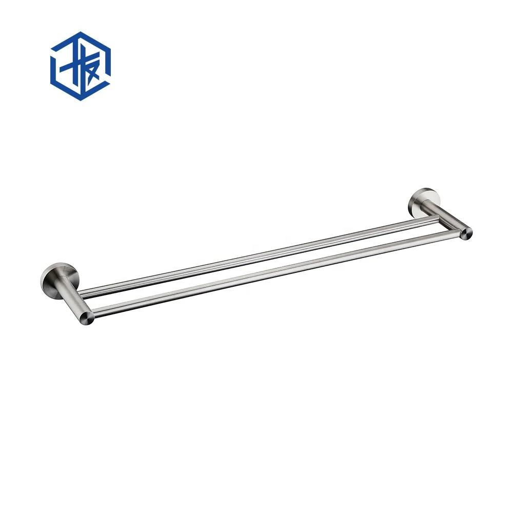 Home apartment hotel projects wholesale modern bathroom accessories stainless steel double towel bars towel racks