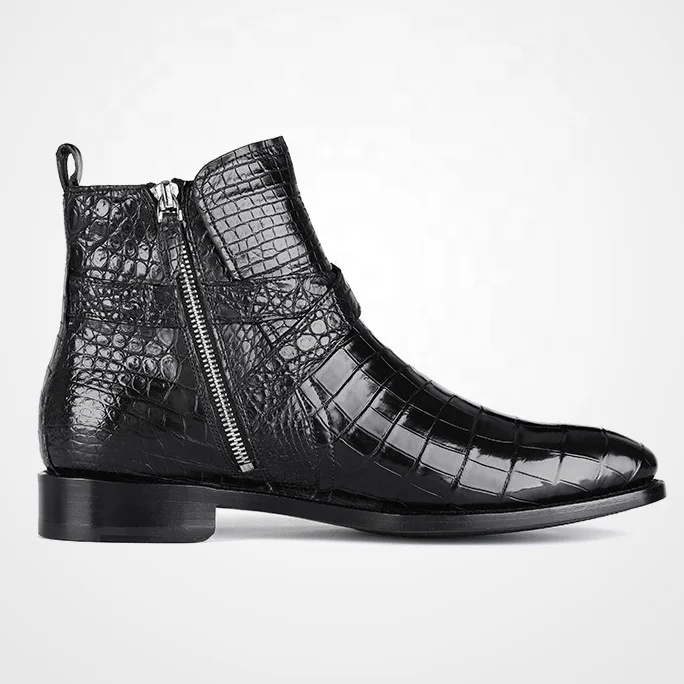 Customized logo men boots crocodile genuine leather boot for men
