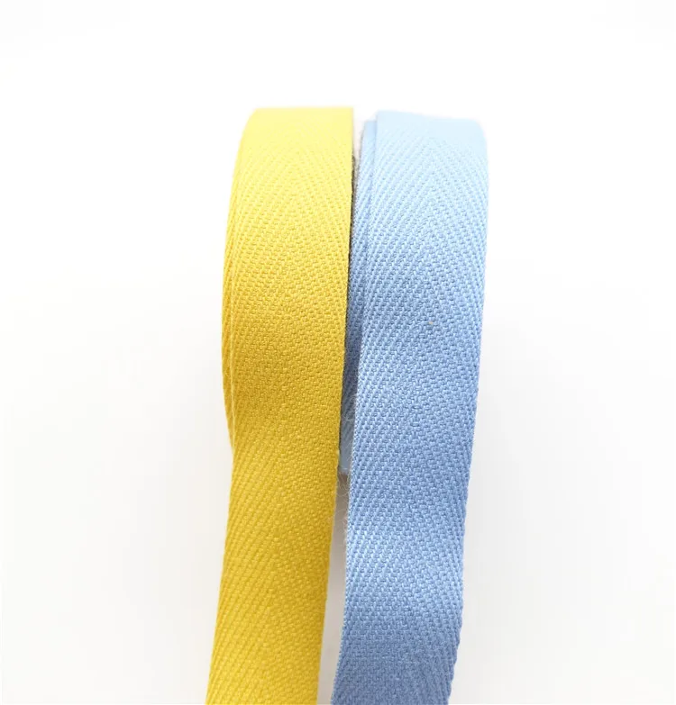 Logo Print Acceptable Double Face Twill  Cotton Webbing Fabric Ribbon Tape