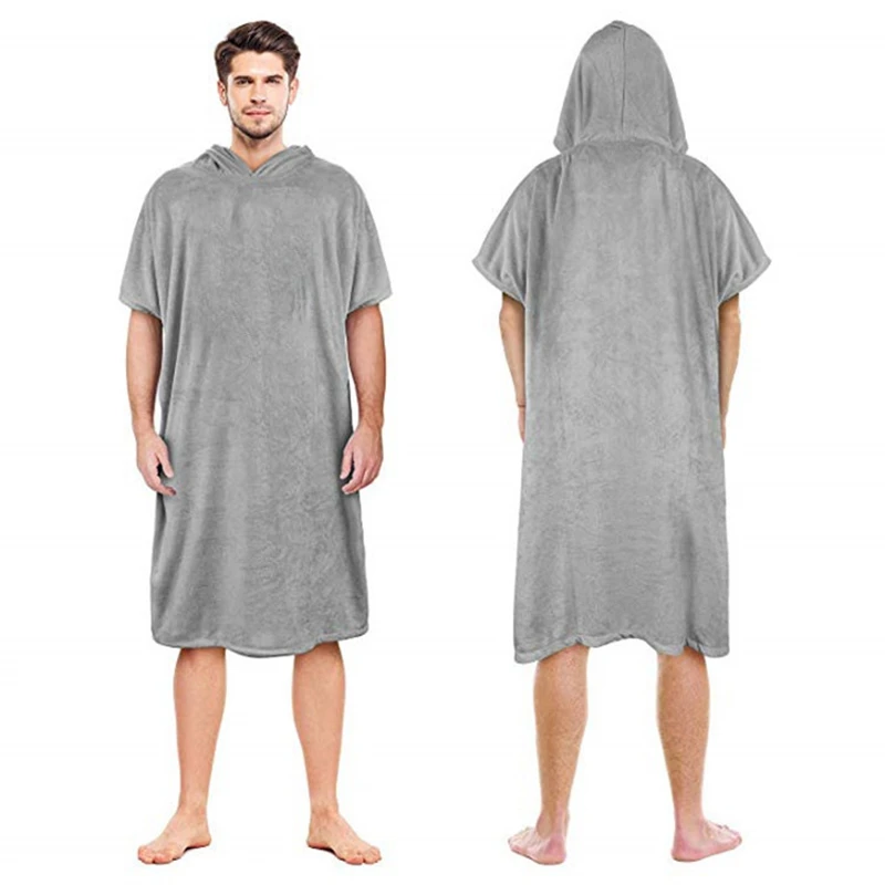 Wholesale custom logo quick dry microfiber surf dive hooded poncho beach towel changing robe