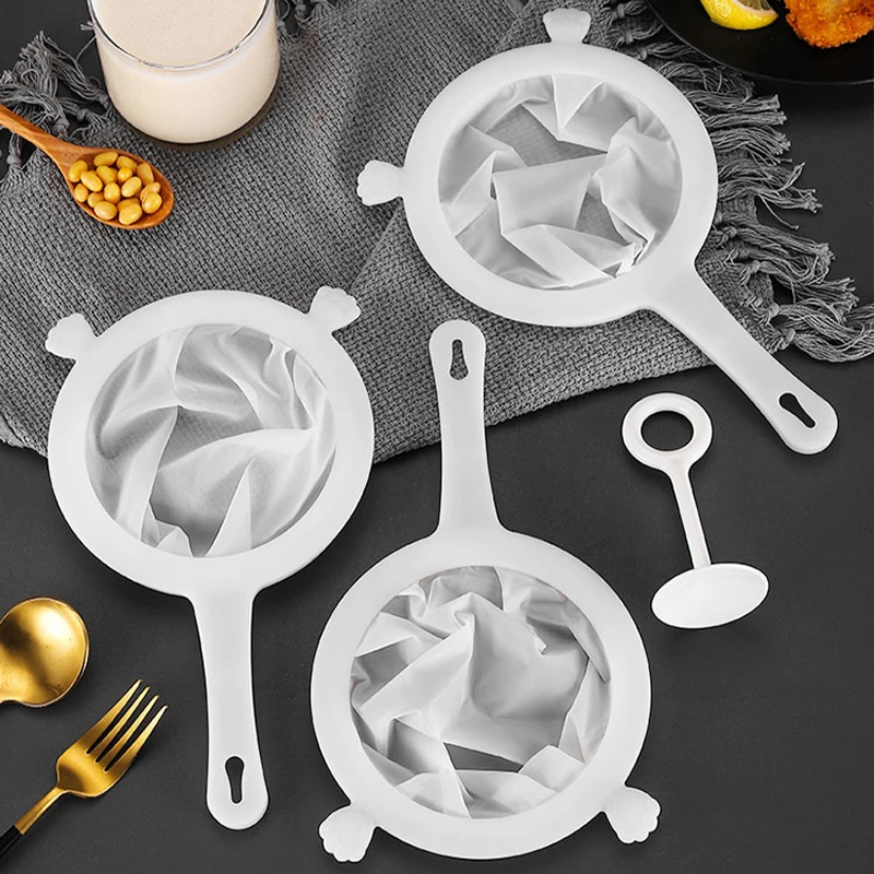 Food Grade Nylon Mesh Filter 400 Micron Mesh Sieve Fine Filtration Spoon Kiechen Bake Flour Juice Tomato Strainer