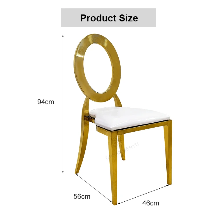 wholesale Round O Back Stainless Steel Gold Wedding Rental Dining Chair in Rose Gold or Brass Gold party chairs
