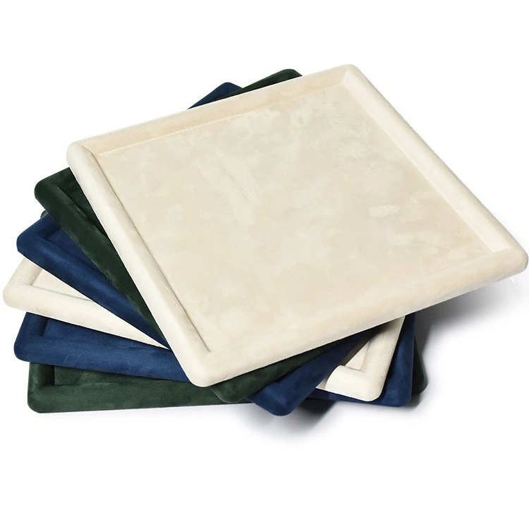 Custom logo Velvet suede Jewelry Trays Organizer Set Jewelry Storage Display Trays for ring bracelet