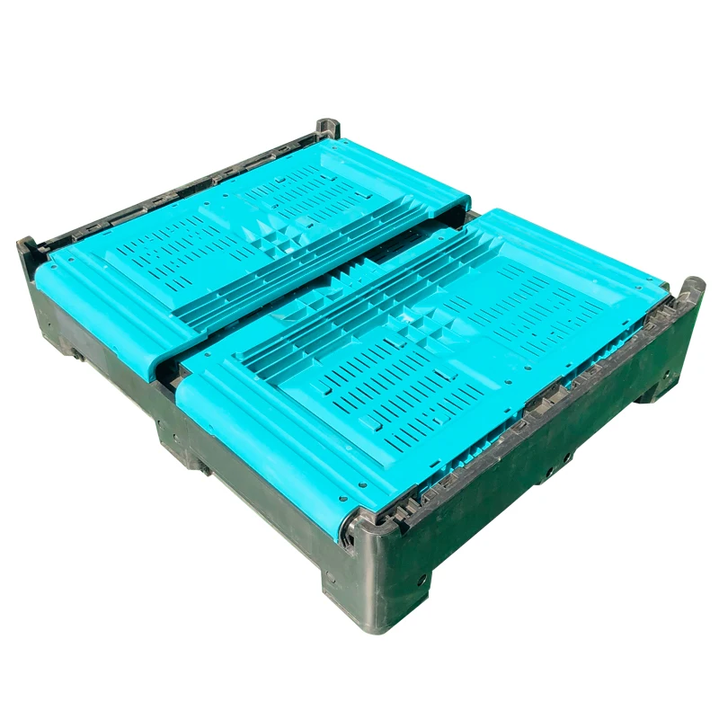 Factory Sales Foldable plastic pallet box Heavy Duty Fruit  vegetable Use Stackable Foldable  Heavy shipping container