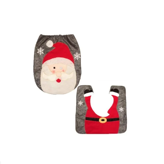 Рождественская Крышка для унитаза и набор ковров-Санта-олень для Рождественского украшения