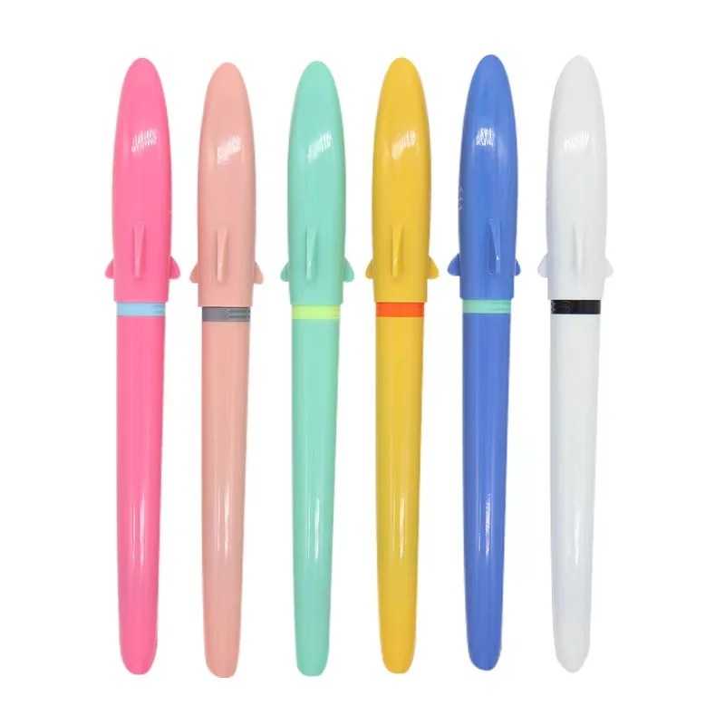 Kawaii 2022 New Design Shark series Promotional Plastic Novelty Fountain Pen With Custom Logo