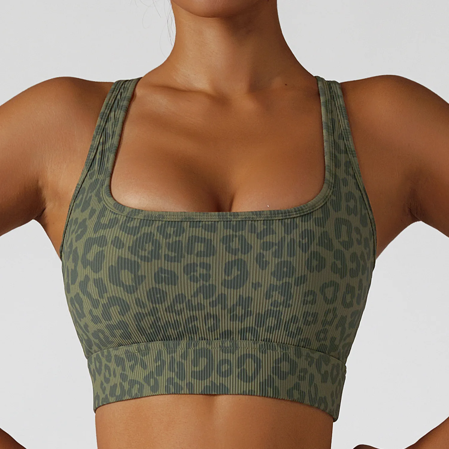 2022 New Animal Print Seamless Fitness Yoga Wear Sexy Push Up High Impact Women Sports Bras