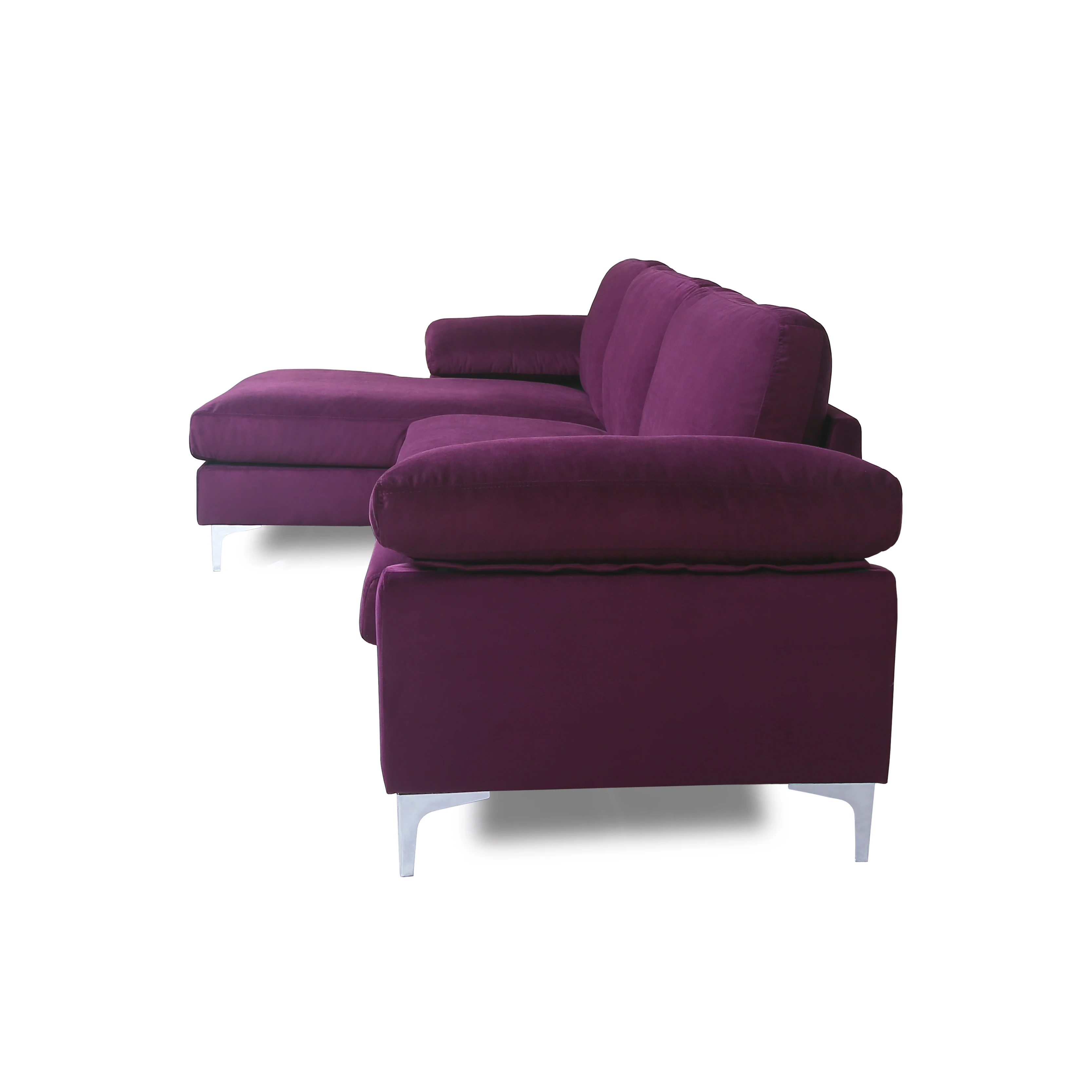 Elegant convertible sofa purple velvet couch living room sofa set furniture with bed in it