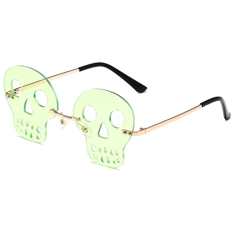 2023 new frameless skeleton funny sunglasses party dance sunglasses cross-border glasses Halloween Ball Exclusive Glasses