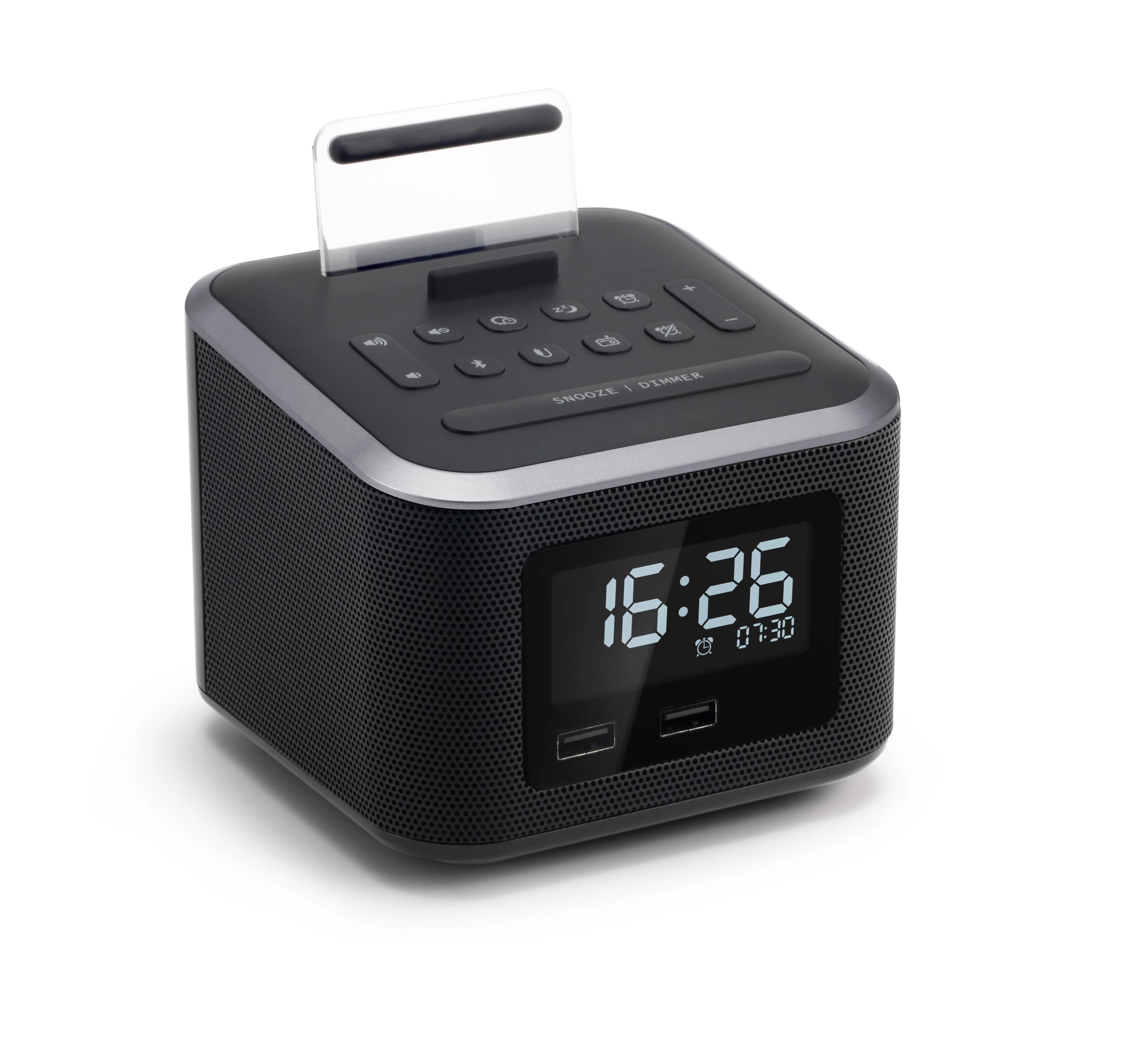 2022 Hot selling high quality speaker portable sound box wireless Boombox speaker FM Radio clock