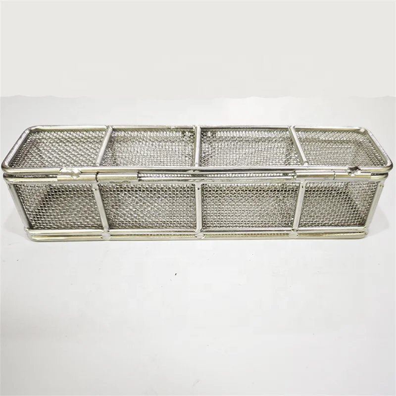 Mesh basket instrument sterilization tray Stainless steel punching plate disinfection basket instrument parts disinfection box