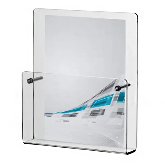 Wall Mount A4 Size Acrylic Document Holder Clear Acrylic A4 plastic Document Holder
