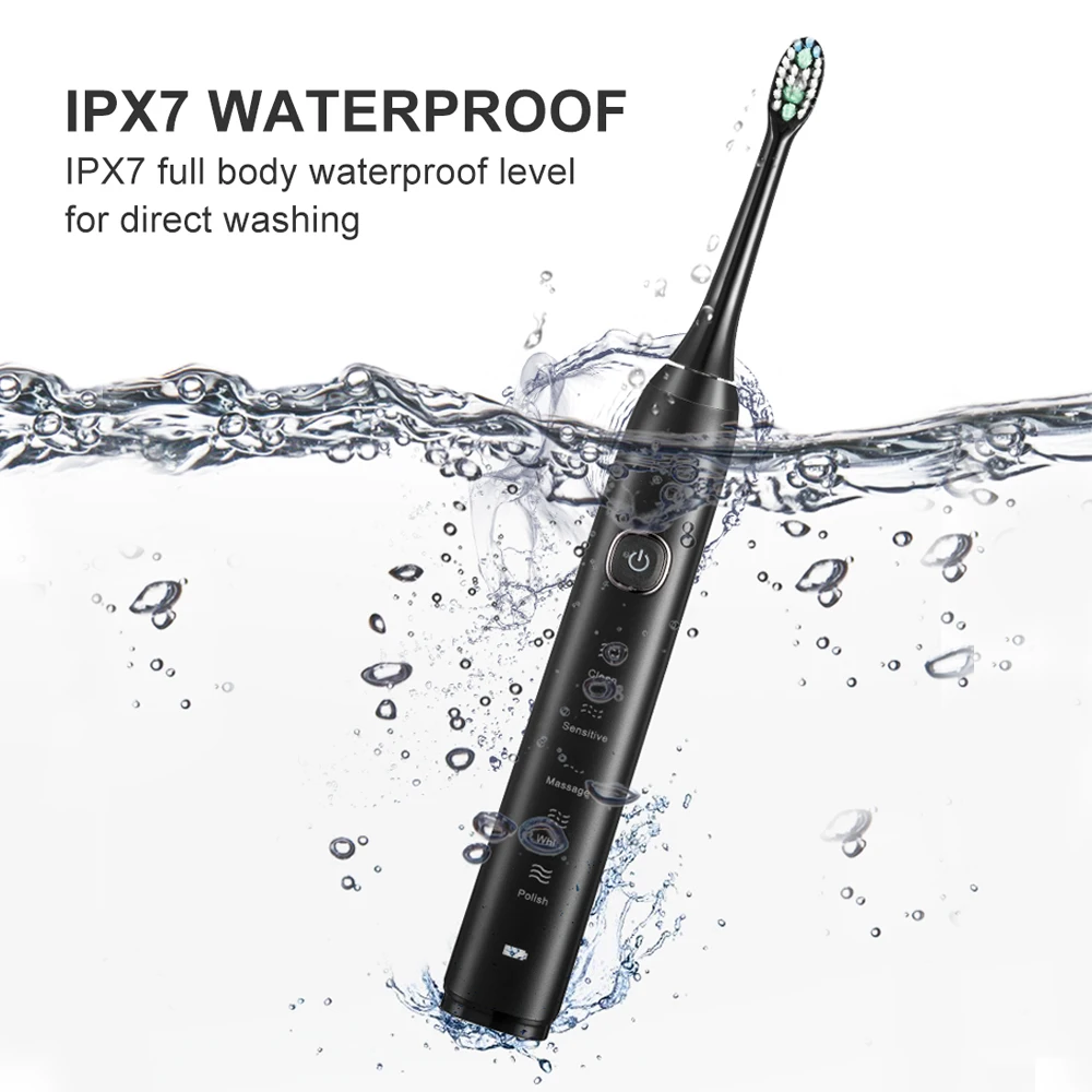 Adult Rechargeable Sonic Electric Toothbrush with 42000 vpm 5 Teeth Cleaning Modes Wireless Travel Tooth Brush with Case