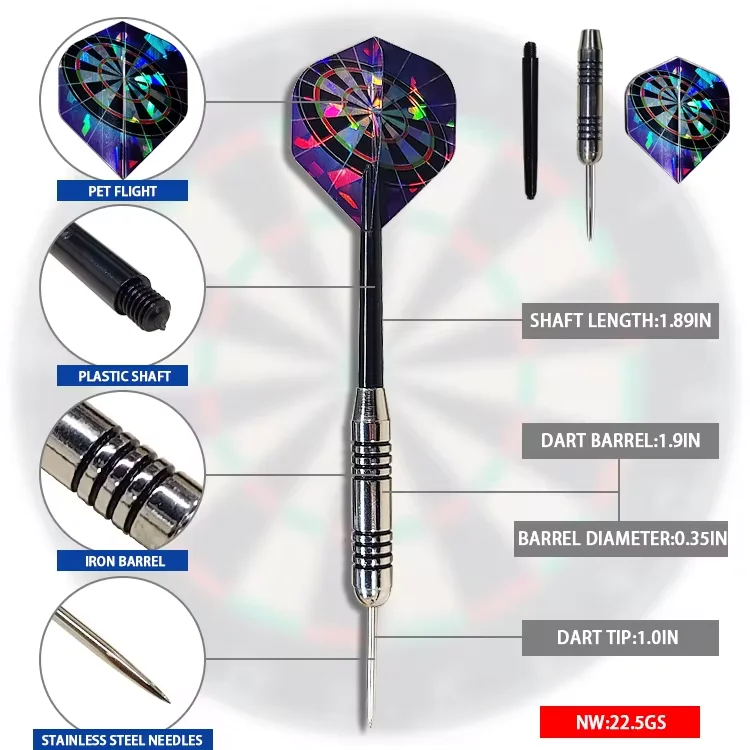 High Quality Steel Tip Darts Set with Iron Flights