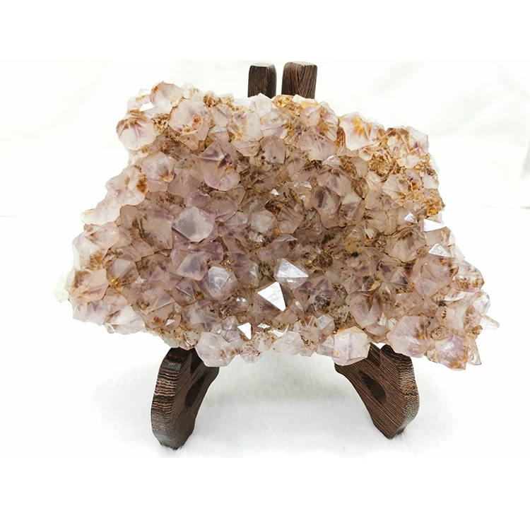 Best price superior quality large crystal cluster pink amethyst rutlie cluster