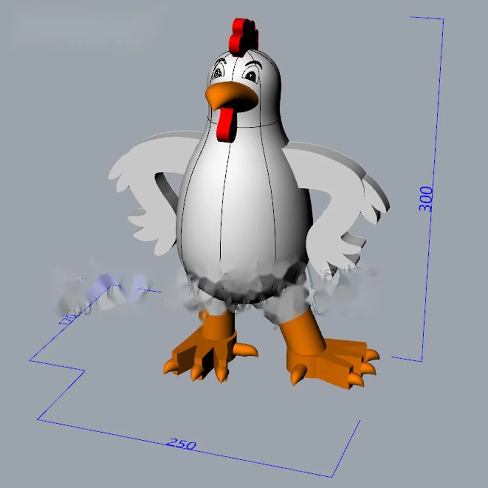 wholesale Festival Custom Lifelike Giant Inflatable Rooster/Cock Animal/Advertising Chicken With Air Blowers