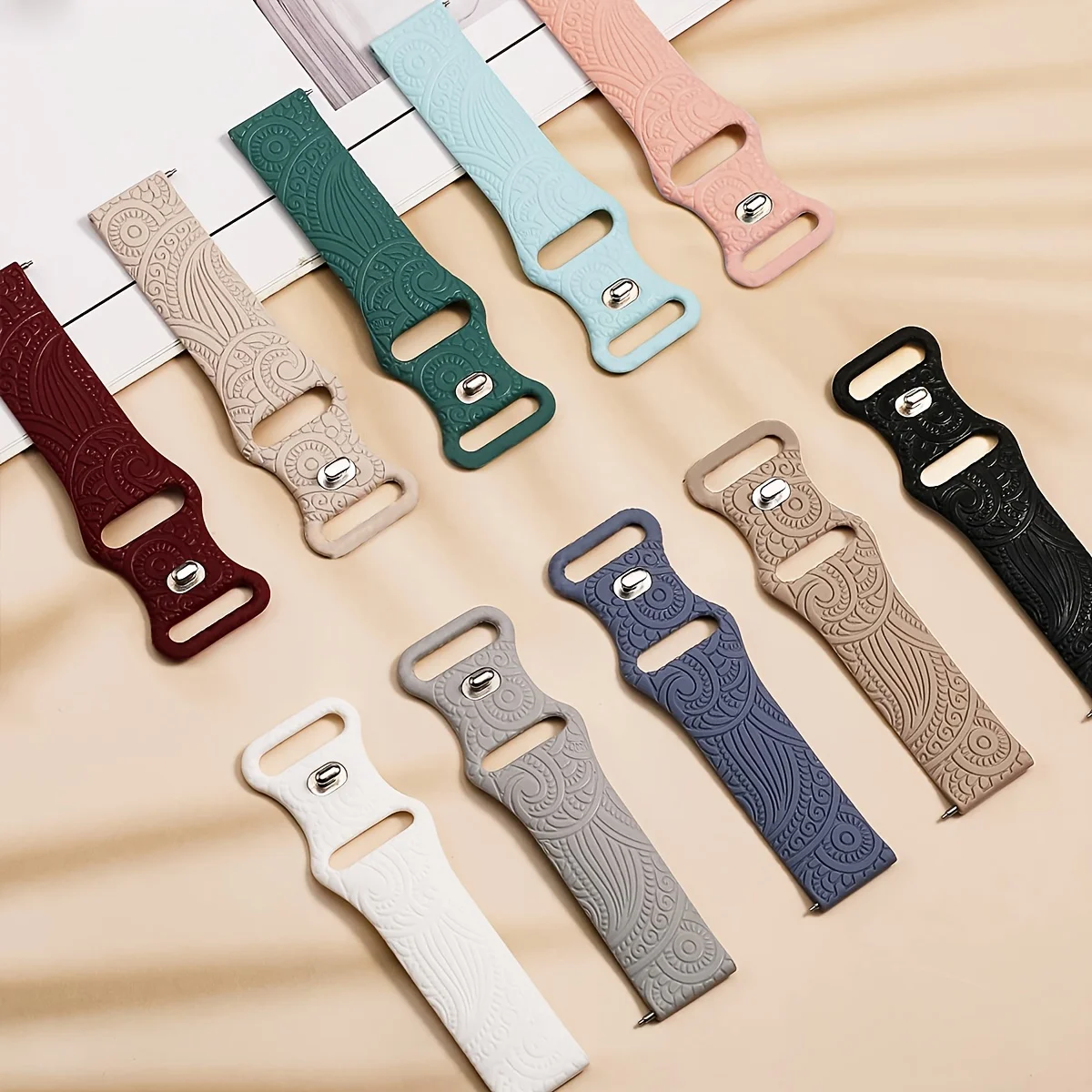 Suitable for samsung galaxy 4 watch 20mm sports pure color silicone watchband Engraved watch strap