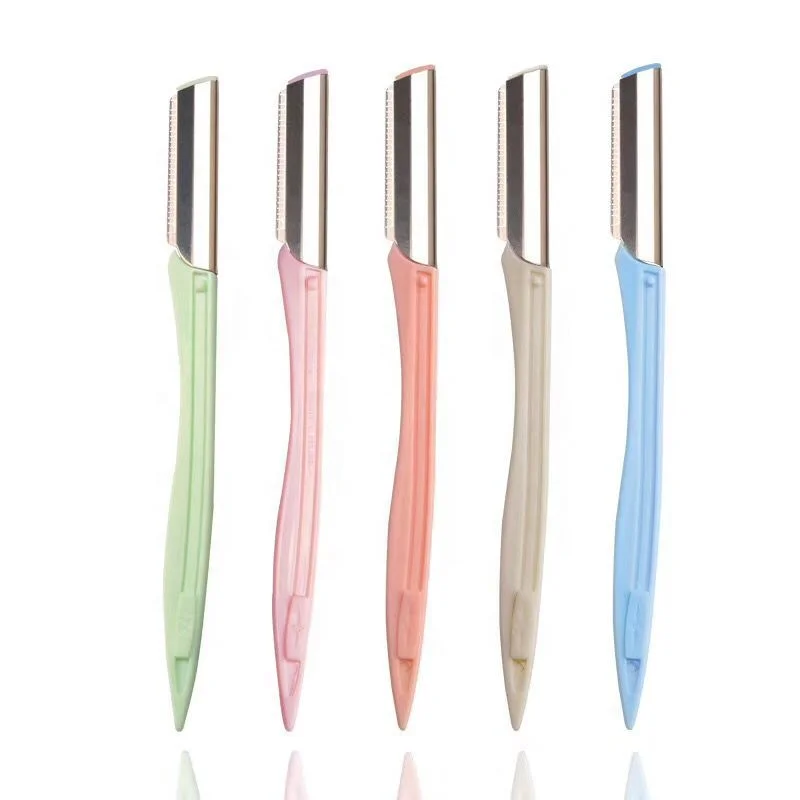 Wholesale Customized Eco-friendly Plastic Eyebrow Trimmer Kit Makeup Tool facial Razor for Eyebrow Shaping