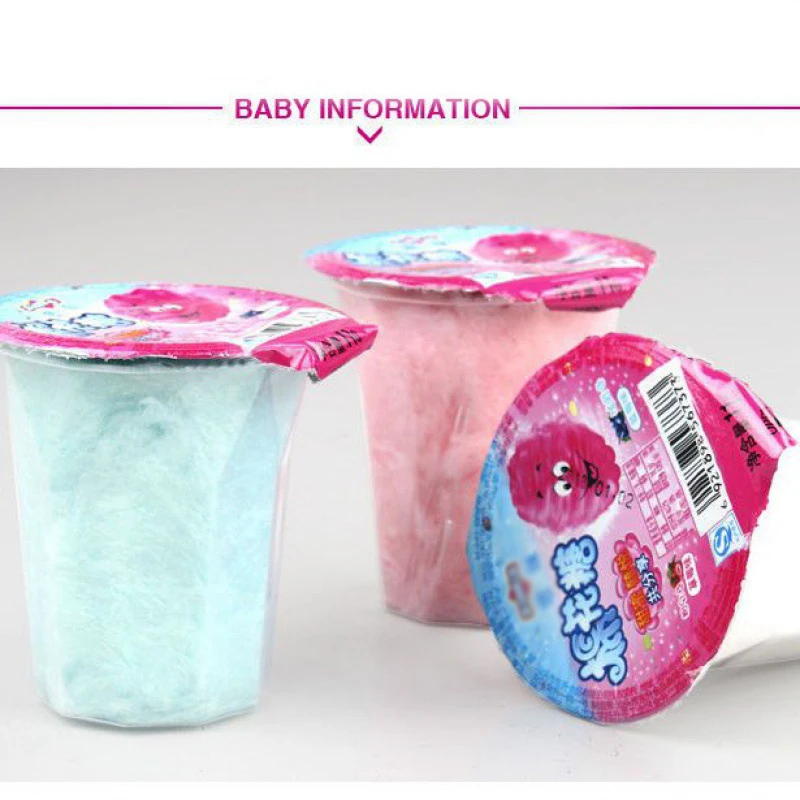 2024 Wholesale Factory Brushed Cup Cotton Candy Handmade Kids Nostalgic Childhood Snack Food Halal Sweets Marshmallow Candy