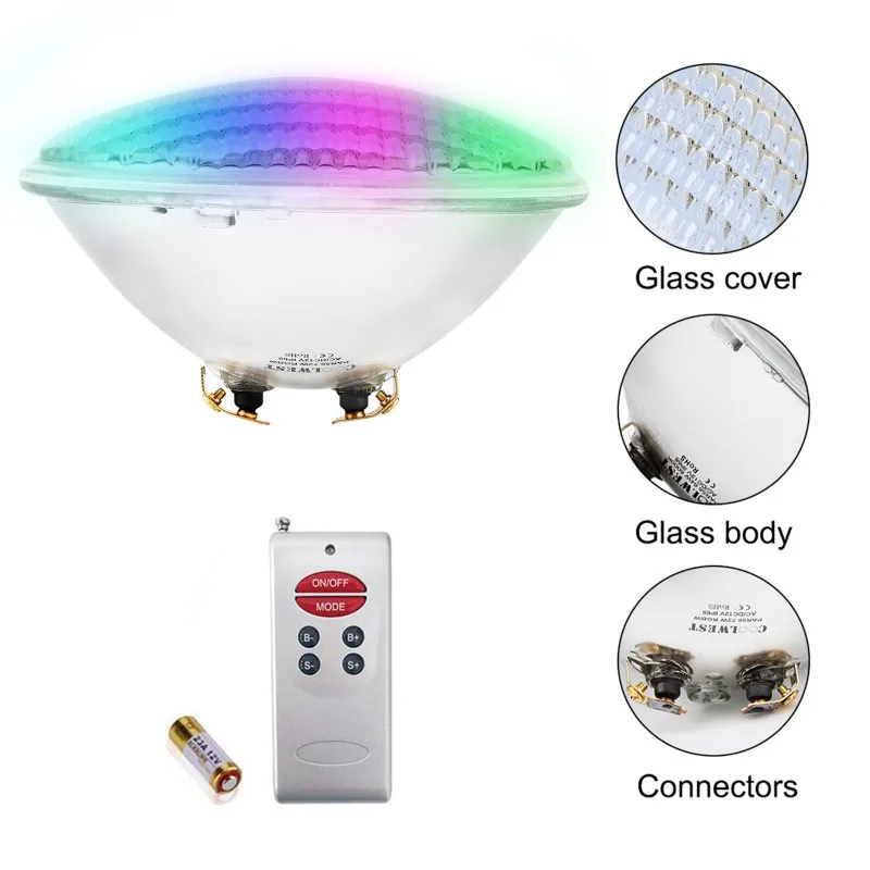 Cheap Cost-Effective Thick Glass Par56 Led Bulb 18 36 Watt Led Submersible Rgb Color Changing Swimming Pool Lights