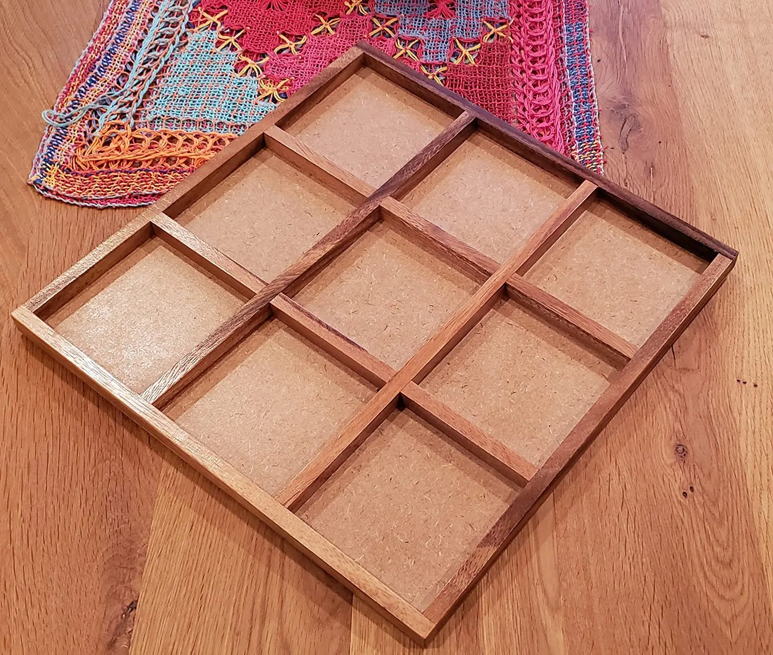 Tic Tac Toe Board Game With Wooden Storage Drawer Classic Wood Game