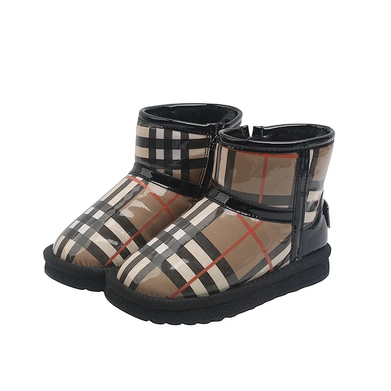 Children Snow Boots Boys Girls Winter Faux Fur Zip Ankle High Footwear Toddler Little Big Kid Warm School Brand Walking Shoes