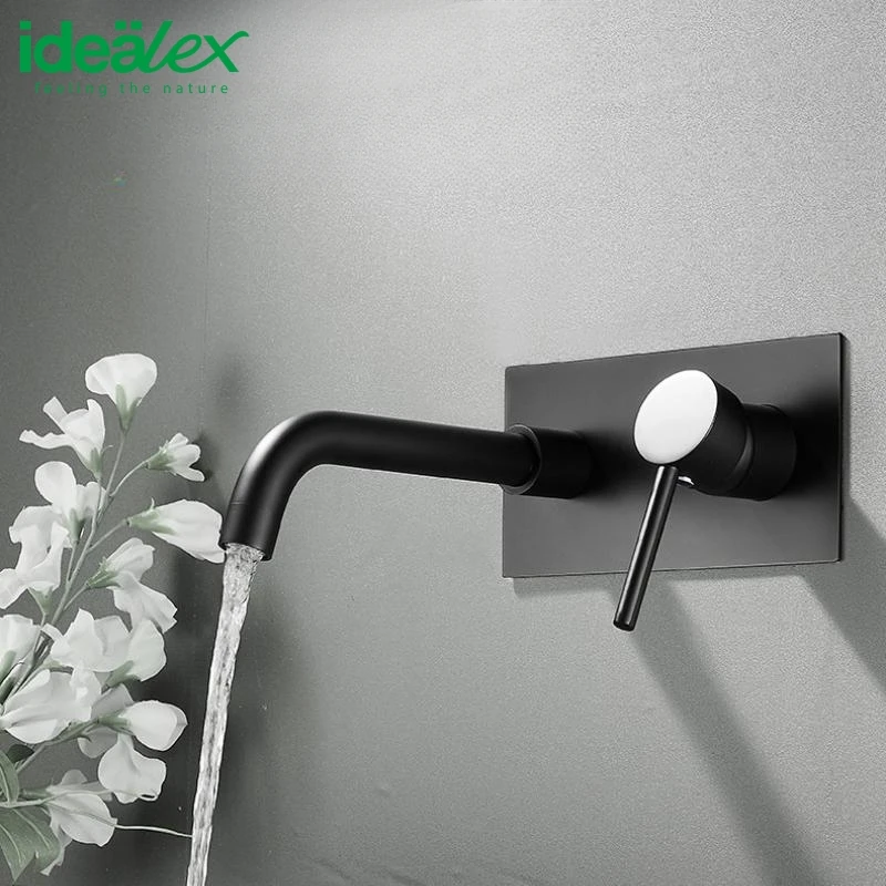 Ares Idealex Wall Mounted Single Handle Brass Chrome Water Faucet Wash Basin Tap Models for Bathroom