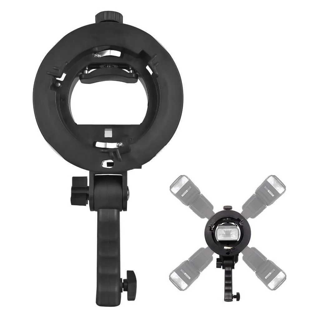 Kaliou Photography Portable S-type Bracket Stable Bowens S Mount Holder for Speedlite Flash Softbox Photo Studio Umbrella Mount