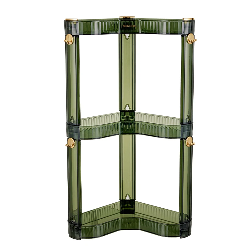 Countertop Corner Cosmetics Storage Shelf Racks Heart-shaped Plastic PET Bathroom Kitchen Desktop Storage Shelf With Hook