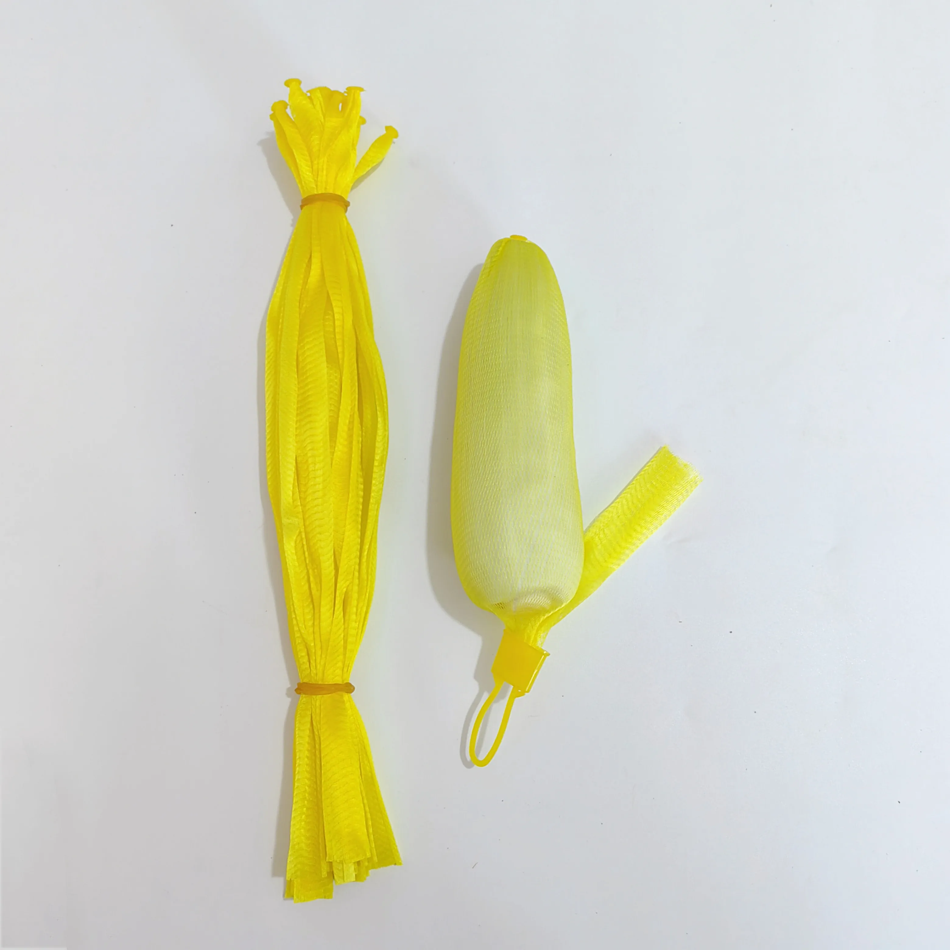 reusable and high quality PE plastic mesh bags for corn in fresh processing center and supermarket