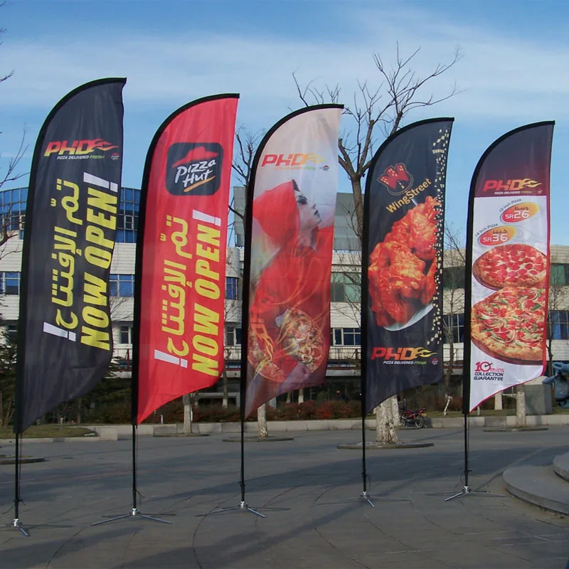 Open Sale Custom Sublimation Subway outdoor beach feather flag flying banners for business advertising event