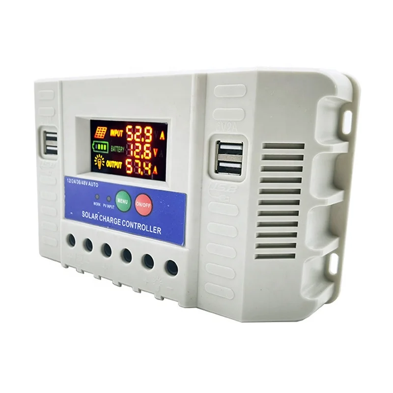 Factory Automatic Solar Charge Controller PWM 10A-60A Charger Regulator 12V 24V 36V 48V Lighting Control Application System