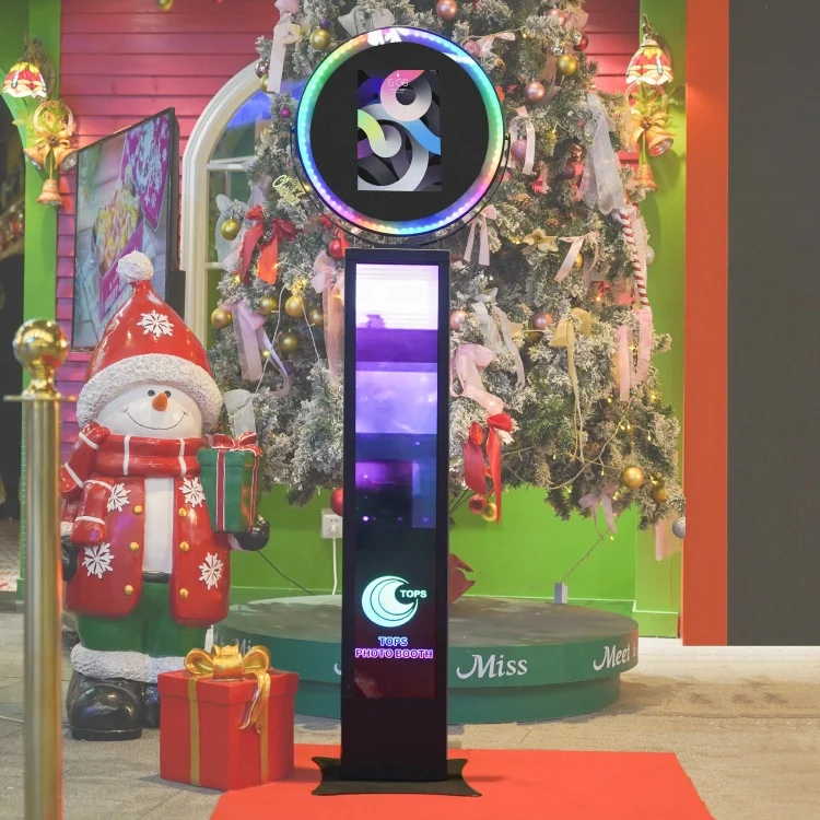 New Trending iPad Photo Booth Metal Selfie Ring Light Photobooth Kiosk  Mini Portable Standing For Sale