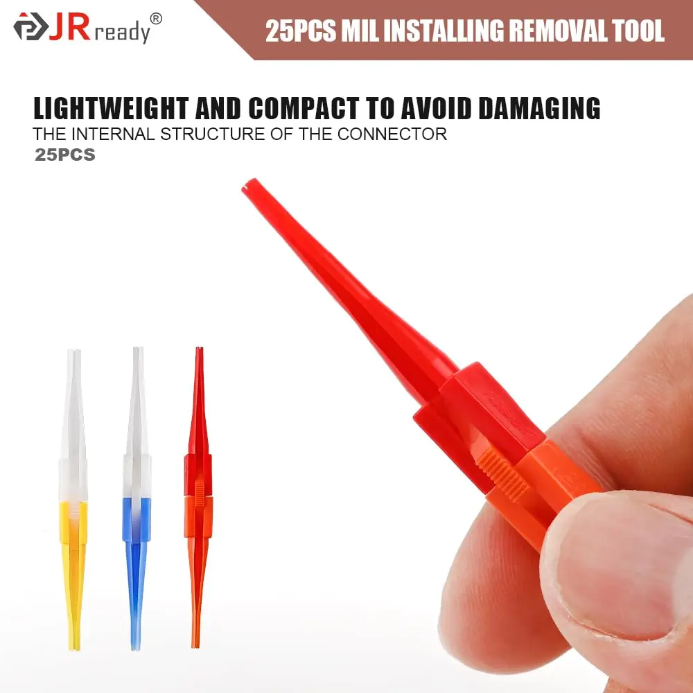 JRready M81969 14-10 20 Solid Barrel Contact Installing Removal Tool for Electrical Connectors in Wiring Interconnect (25pcs)