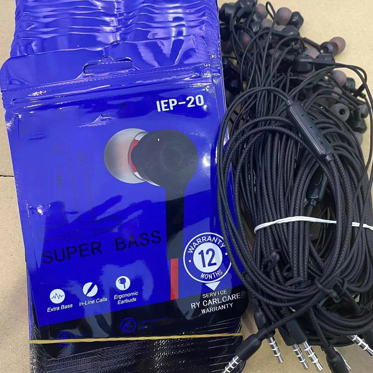 Top Selling Products Cheapest 3.5mm Wired Earphones with Mic Handfree Headphones for Samsung Tecno Infinix