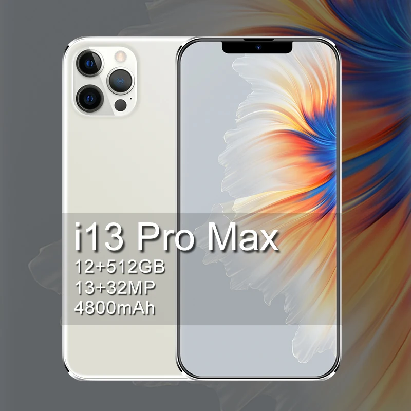 2021 оригинальный i13 Pro Max 6 7 дюймов MTK6799 Android10.0 смартфонов 16GB + 512GB 5G телефон 6800 мАч Power Bank