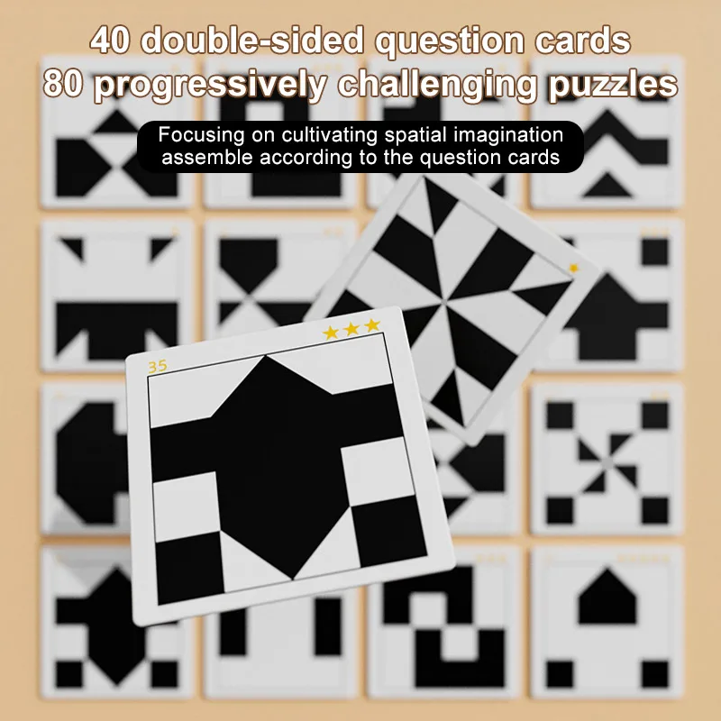 Montessori  Educational Toys Custom Plastic Black White Hiding Block Kids Jigsaw Puzzle Set Wooden Jigsaw Puzzles With Boards