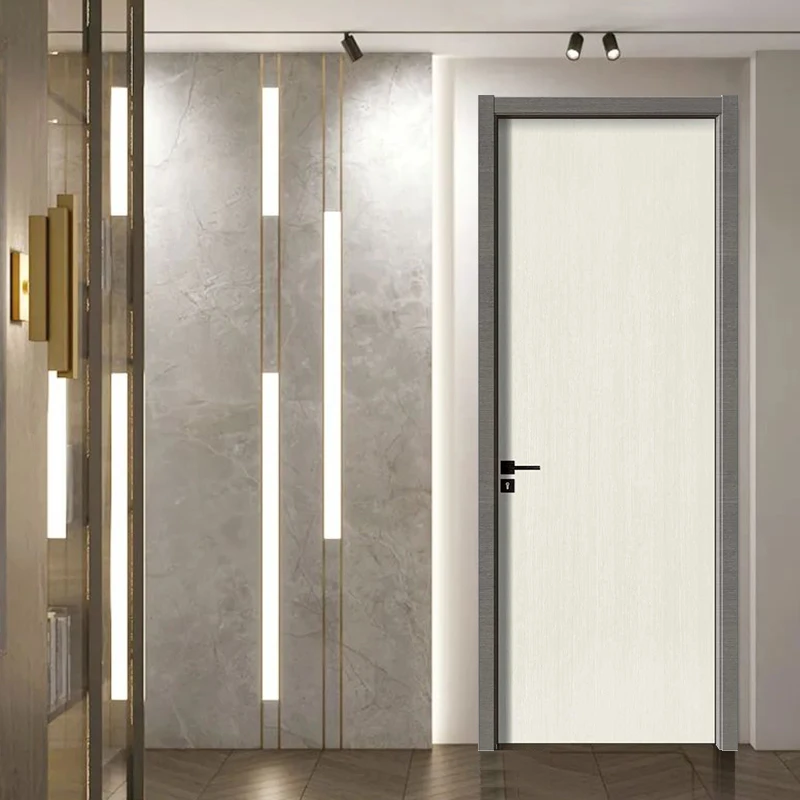 WPC waterproof wooden doors for houses office interior room bathroom bedroom wpc panel cheap price latest design pictures