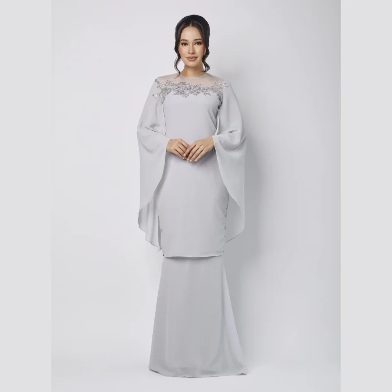 SIPO Modern Baju Kurung Lace Embroidery Kebaya Modest Wedding Dress Mariage Vintage Muslim Grown White Malaysia Bridal Dress