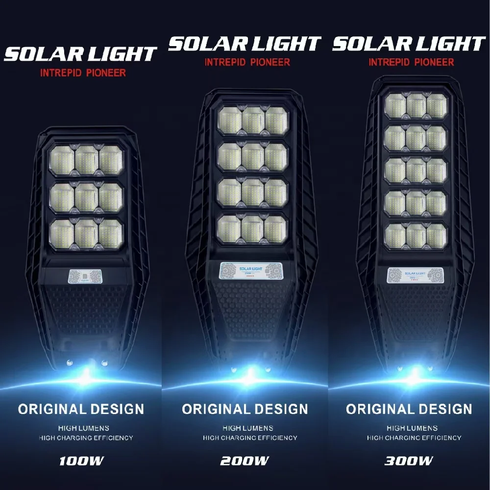 200W Solar Street Lights Outdoor Wireless Waterproof Motion Sensor All In One Solar Street Lights