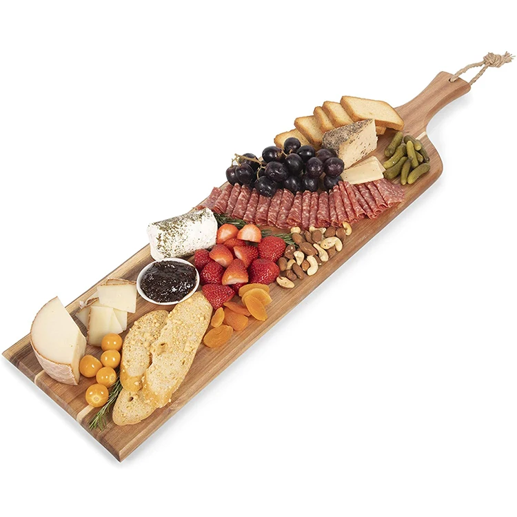 Custom rectangular Acacia cut hand service bread and cheese personalized wooden cutting board