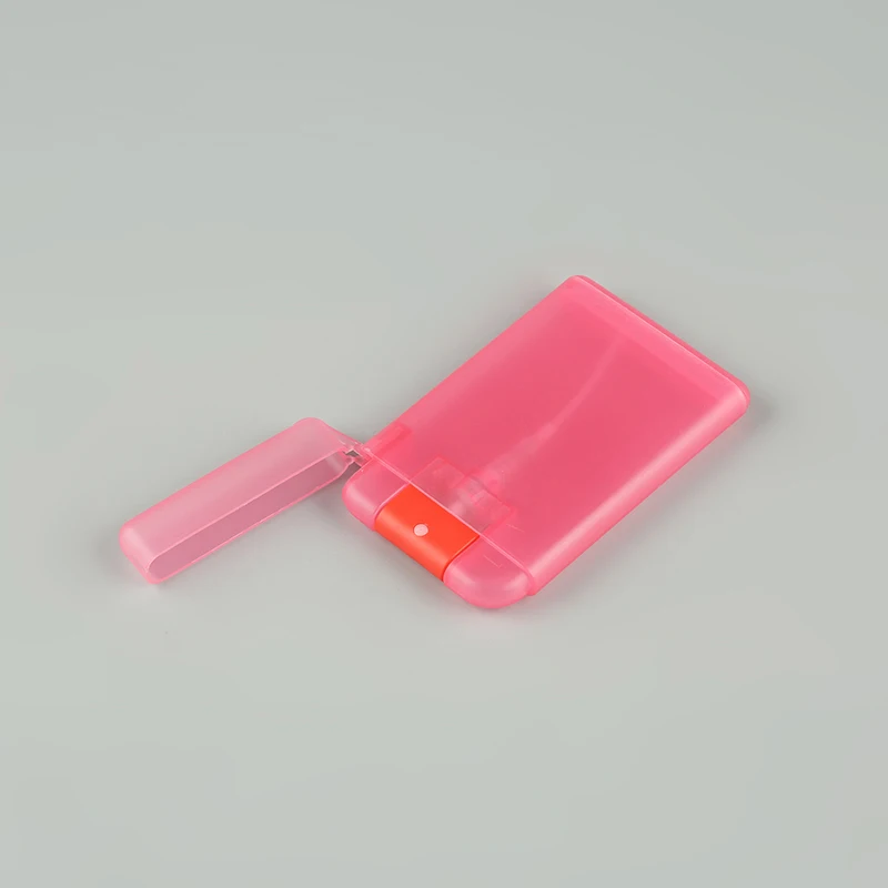 
20ml plastic credit card flat spray bottle pocket size card sprayer empty white credit card perfume spray 