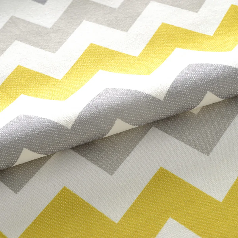 Latest Curtain Fashion Designs Polyester Curtain Modern Wave Geometry Striped Yellow Curtain For Bedroom