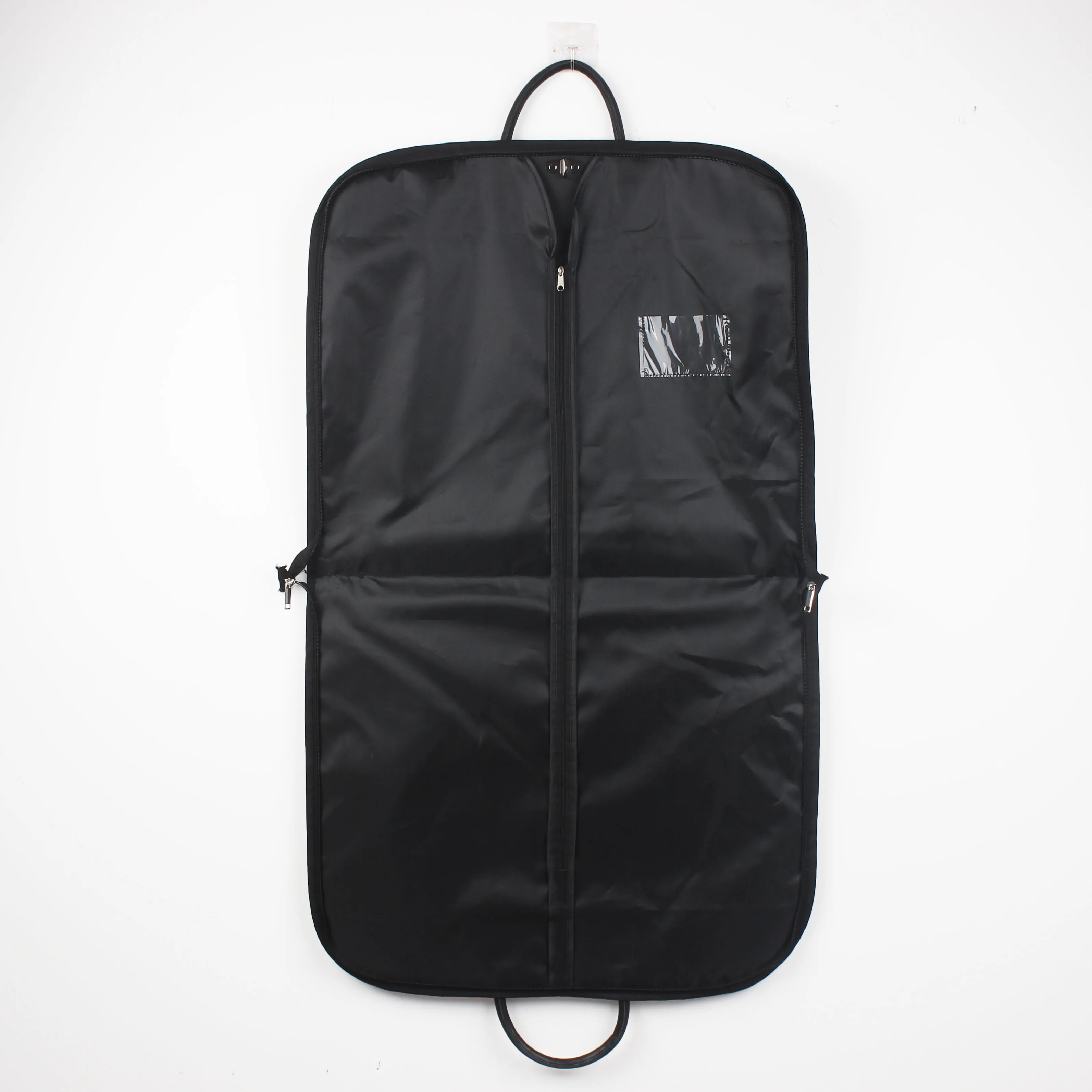 Black Luxury Heavy-Duty Travel Luggage Customizable Garment Bag Carrier for Suits/Dresses Support
